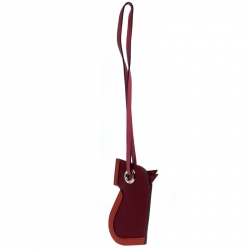 Pre Owned Hermes Rouge/Capucine Leather Camail Key Holder