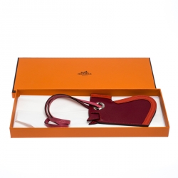 Pre Owned Hermes Rouge/Capucine Leather Camail Key Holder