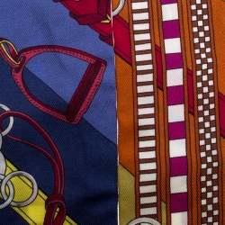Pre Owned Hermès Multicolor Brides et Gris-Gris Silk Twilly Scarf