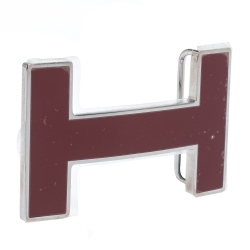 Pre Owned Hermes Rouge H Quizz H Belt Buckle