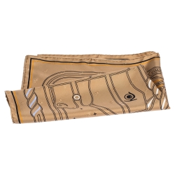Hermes Brown Quadrige Au Fil Silk Square Scarf 