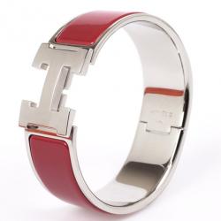 Pre Owned Hermes Red Clic H Bracelet PM