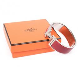 Pre Owned Hermes Red Clic H Bracelet PM