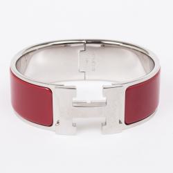 Pre Owned Hermes Red Clic H Bracelet PM