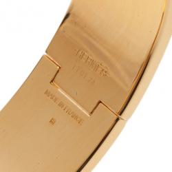 Pre Owned Hermes Clic Clac H Wide Gold-Plated Soleil Bracelet PM
