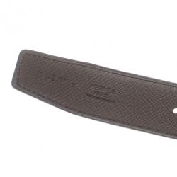 Pre Owned Hermes White H Buckle Reversible Belt 95CM