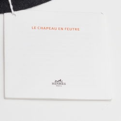 Pre Owned Hermes Charcoal Grey Rabbit Felt Bucket Hat (58 cm)