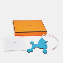 مملوكة مسبقًا Hermes Terre/Blue Izmir Leather Royal Poodle Bag Charm