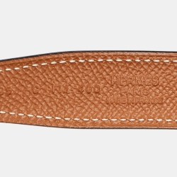 Hermès Black/Gold Swift and Epsom Constance H Reversible Slim Belt 95CM