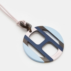 Pre Owned Hermes H Equipe Horn Leather Pendant Necklace