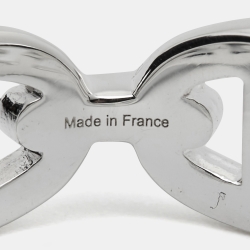 Pre Owned Hermès Chain D'Ancre Enchainee Sterling Silver Ring Size 52
