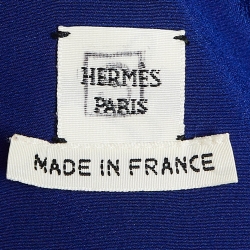 مملوكة مسبقًا Hermès Blue Silk Sleeveless Pleated Maxi Dress M