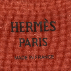 Pre Owned Hermes Rouge de Turin Cotton Embroidered Pocket T-Shirt M
