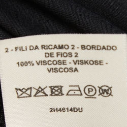 Pre Owned Hermes Black Cotton Logo Embroidered Pocket Detail T-Shirt M