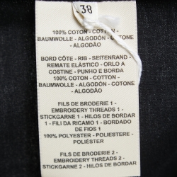 Pre Owned Hermes Black Cotton Logo Embroidered Pocket Detail T-Shirt M