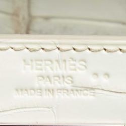 Hermès Blanc Crocodile Niloticus Himalaya Palladium Finish Kelly Retourne 28 Bag
