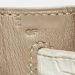 Hermès Blanc Crocodile Niloticus Himalaya Palladium Finish Kelly Retourne 28 Bag