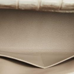 Hermès Blanc Crocodile Niloticus Himalaya Palladium Finish Kelly Retourne 28 Bag