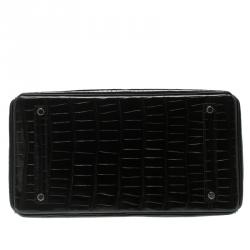 Hermes Black Porosus Crocodile Palladium Hardware Birkin 35 Bag