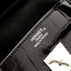 Hermes Black Porosus Crocodile Palladium Hardware Birkin 35 Bag
