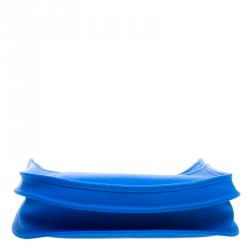 Pre Owned Hermes Bleu Hydra Clemence Leather Evelyne III PM Bag