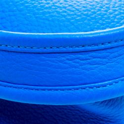 Pre Owned Hermes Bleu Hydra Clemence Leather Evelyne III PM Bag