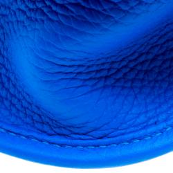 Pre Owned Hermes Bleu Hydra Clemence Leather Evelyne III PM Bag