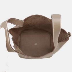 Pre Owned Hermes Etoupe Taurillon Clemence Leather Picotin Lock 22 Bag