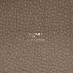 Pre Owned Hermes Etoupe Taurillon Clemence Leather Picotin Lock 22 Bag