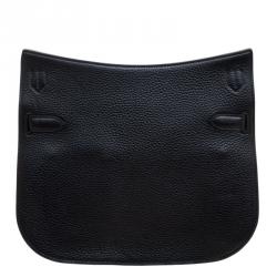 Hermes Black Clemence Leather Palladium Hardware Jypsiere 28 Bag