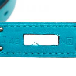 Pre Owned Hermes Turquoise Swift Leather Palladium Hardware Jypsiere 28 Bag