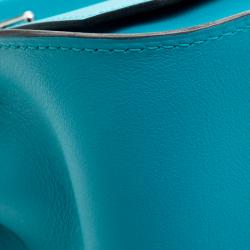 Pre Owned Hermes Turquoise Swift Leather Palladium Hardware Jypsiere 28 Bag