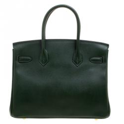 Hermes Dark Green Epsom Leather Gold Hardware Birkin 30 Bag
