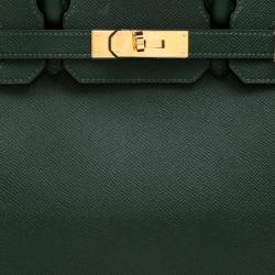 Hermes Dark Green Epsom Leather Gold Hardware Birkin 30 Bag