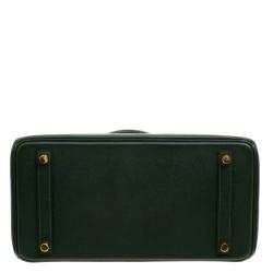 Hermes Dark Green Epsom Leather Gold Hardware Birkin 30 Bag