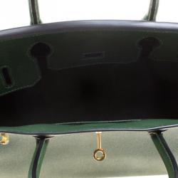 Hermes Dark Green Epsom Leather Gold Hardware Birkin 30 Bag