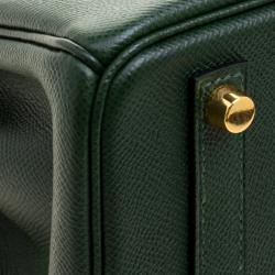 Hermes Dark Green Epsom Leather Gold Hardware Birkin 30 Bag