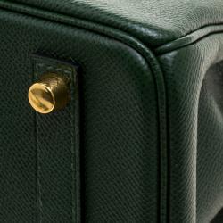 Hermes Dark Green Epsom Leather Gold Hardware Birkin 30 Bag