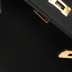 Pre Owned Hermes Black Togo Leather Gold Hardware Kelly Retourne 28 Bag