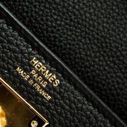 Pre Owned Hermes Black Togo Leather Gold Hardware Kelly Retourne 28 Bag
