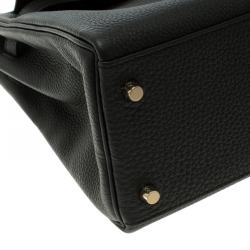 Pre Owned Hermes Black Togo Leather Gold Hardware Kelly Retourne 28 Bag