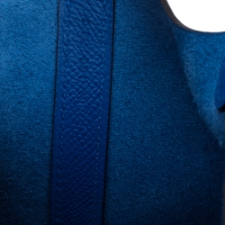 Pre Owned Hermes Blue Izmir Epsom Leather Picotin Lock PM Bag