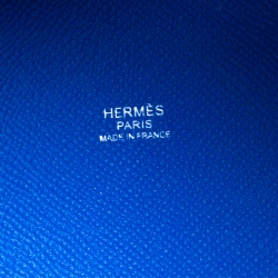 Pre Owned Hermes Blue Izmir Epsom Leather Picotin Lock PM Bag