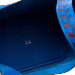 Pre Owned Hermes Blue Izmir Epsom Leather Picotin Lock PM Bag