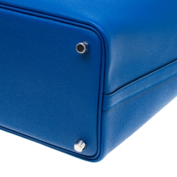 Pre Owned Hermes Blue Izmir Epsom Leather Picotin Lock PM Bag