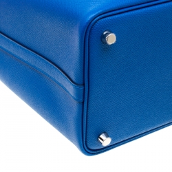 Pre Owned Hermes Blue Izmir Epsom Leather Picotin Lock PM Bag