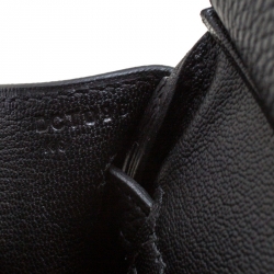 Hermes Black Togo Leather Rose Gold Hardware Birkin 25 Bag