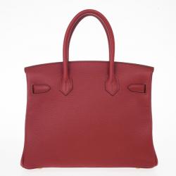Hermes Geranium Taurillon Clemence Leather and Gold Hardware Birkin 30 CM