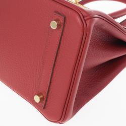 Hermes Geranium Taurillon Clemence Leather and Gold Hardware Birkin 30 CM