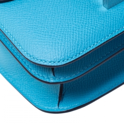 Pre Owned Hermes Lagon Leather Mini Palladium Hardware Constance Bag